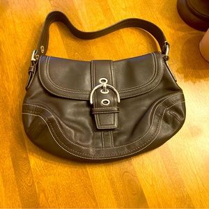 Brown leather coach purse